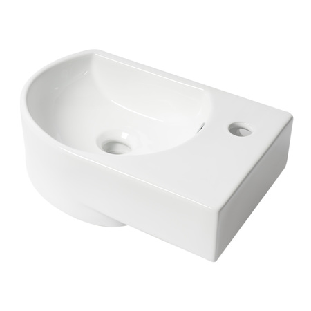 ALFI BRAND ALFI brand ABC119 White 16" Small Wall Mounted Ceramic Sink with Faucet Hole ABC119